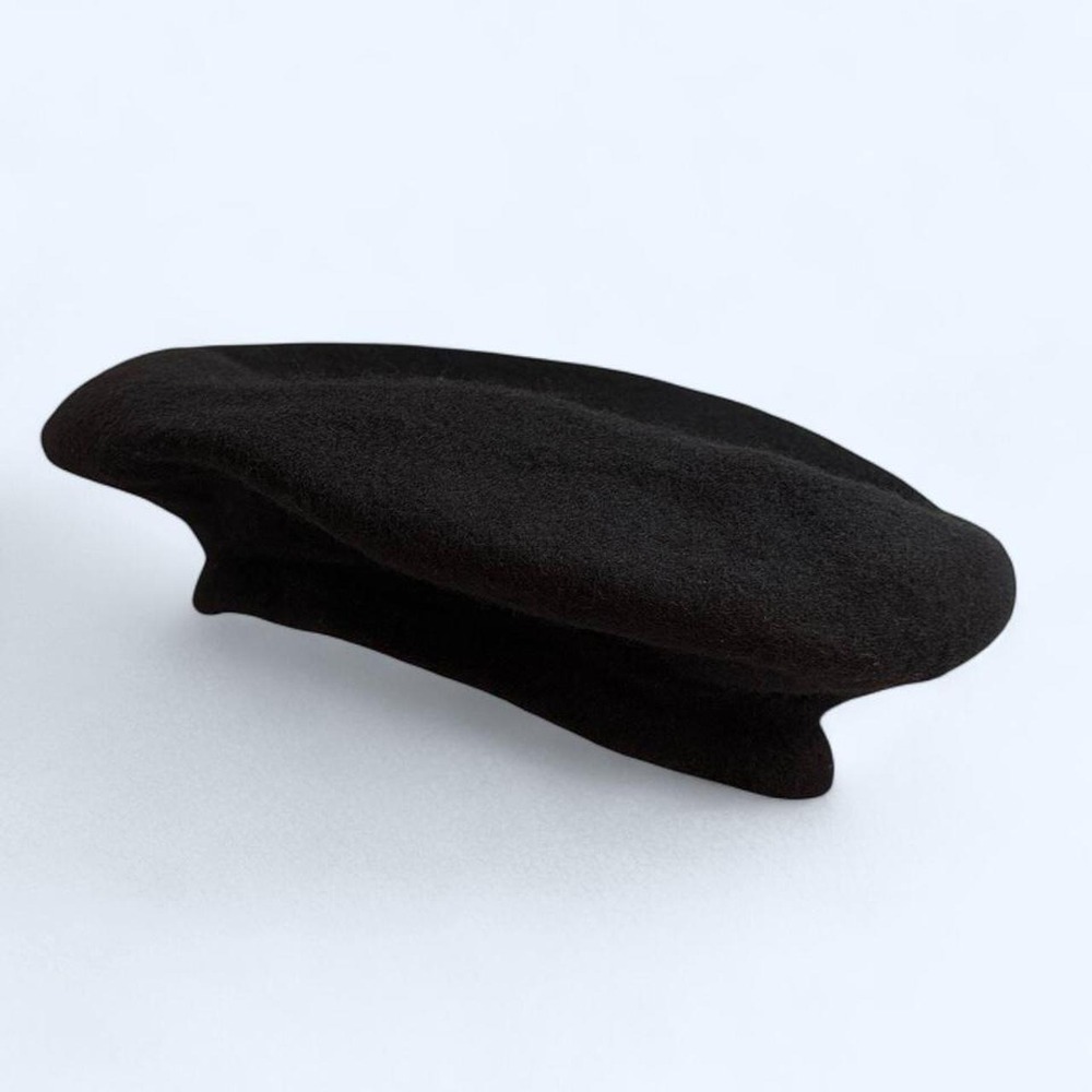 Parisian Black French Beret One Size Dark Academia Coquette - Picture 4 of 5